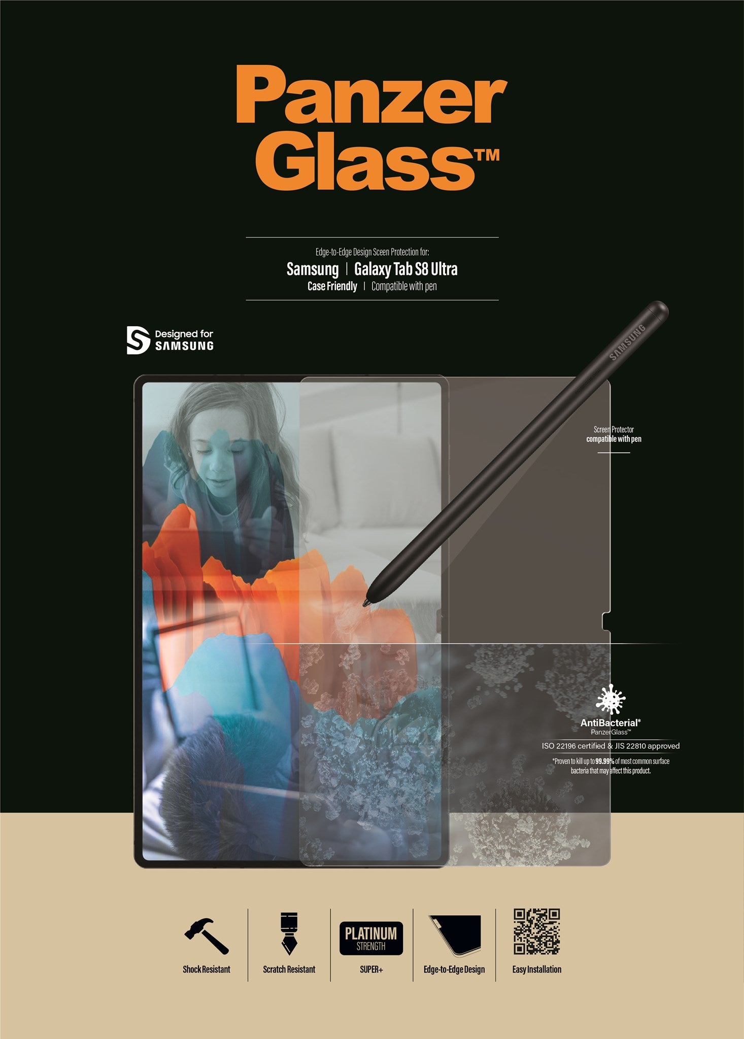 PanzerGlass® Displayschutz Samsung Galaxy Tab S8 Ultra | S9 Ultra | Ultra-Wide Fit
